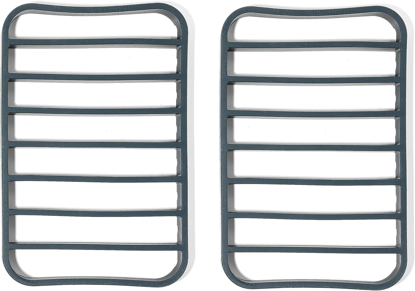 Silicone Kitchen Extra Large Roasting Rack Pan - Dishwasher Safe, BPA Free, Non-Toxic | Navy, 2 Pack