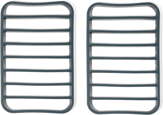 Silicone Kitchen Extra Large Roasting Rack Pan - Dishwasher Safe, BPA Free, Non-Toxic | Navy, 2 Pack