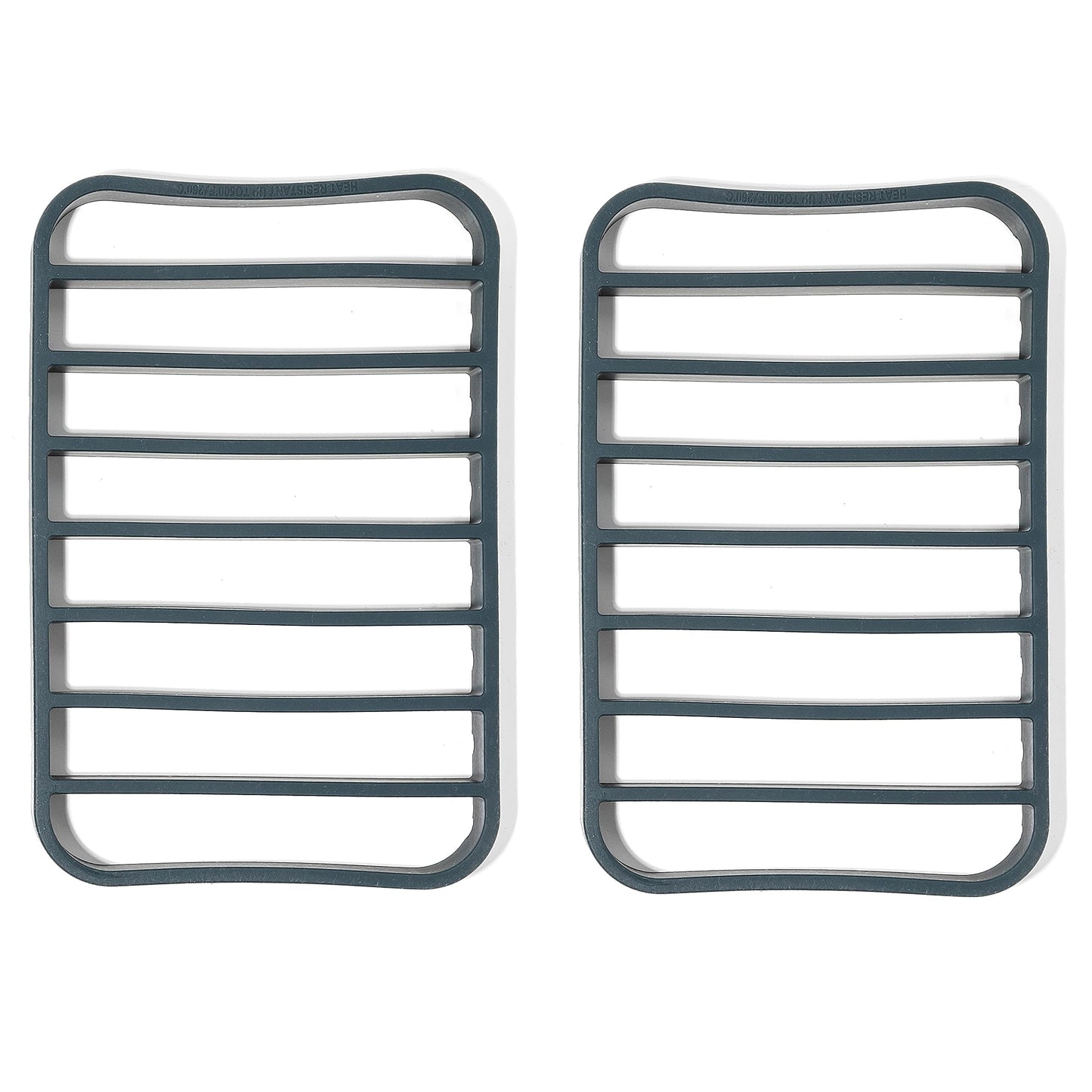 The Silicone Kitchen Silicone Roasting Rack Pan Extra Large, Dishwasher Safe, BPA Free, Non-Toxic, 7 in by 10.75 in, Navy, 2 Pack
