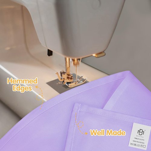 BRILLMAX 4 Pack Lavender Tablecloths 90 x 132 Inch for 6ft Rectangle Tables - 150 GSM Polyester Fabric, Floor Length Drop, Water, Stain & Wrinkle Resistant Cloth Cover for Wedding Reception Banquet