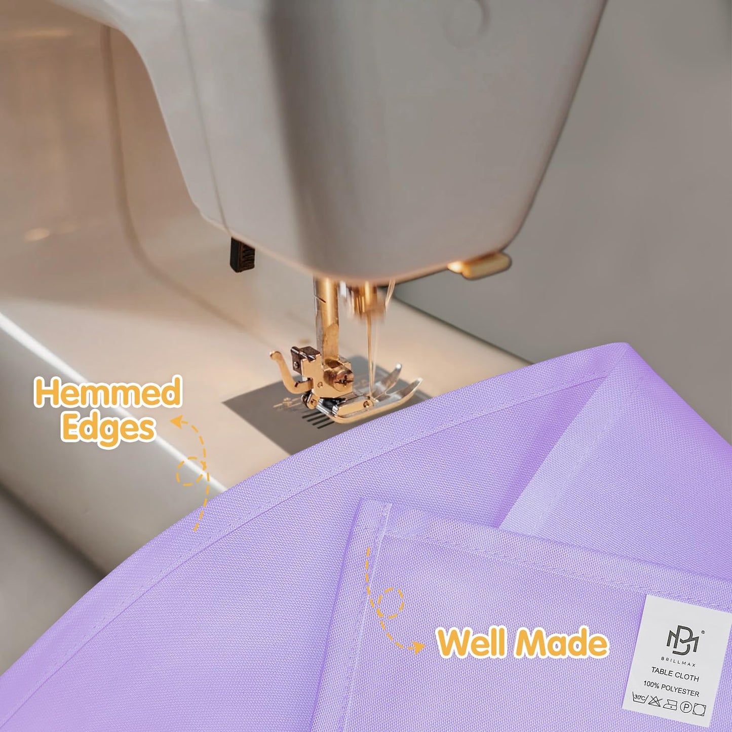 BRILLMAX 10 Pack Lavender Tablecloths 60 x 102 Inch for 6ft Rectangle Tables - 150 GSM Polyester Fabric, 15" Standard Drop, Water, Stain & Wrinkle Resistant Cloth Cover for Wedding Dining Buffet