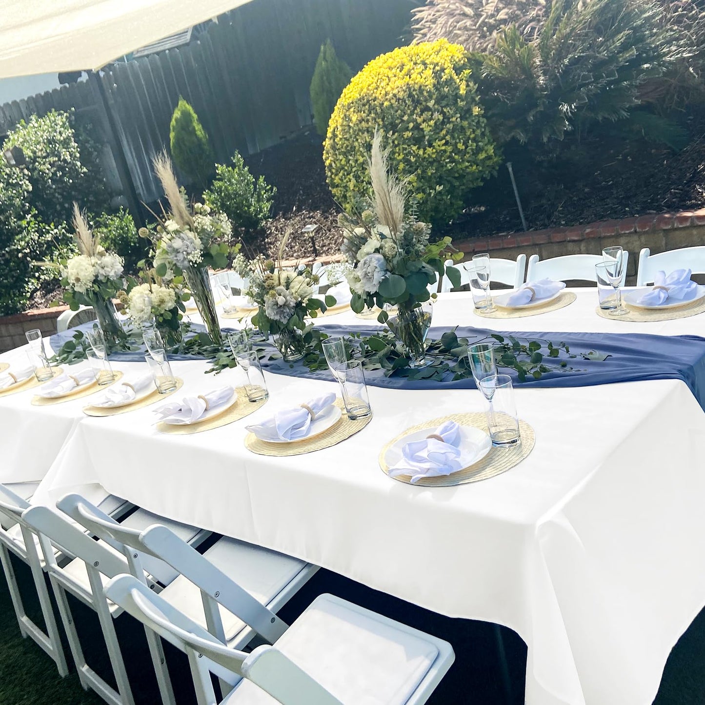 6 Pack Tablecloth 60 x102 inch Polyester Table Cloth for 6 Foot Rectangle Tables,Stain and Wrinkle Resistant Washable Fabric Table Covers Polyester Ivory Table Clothes for Wedding,Party,Banquet