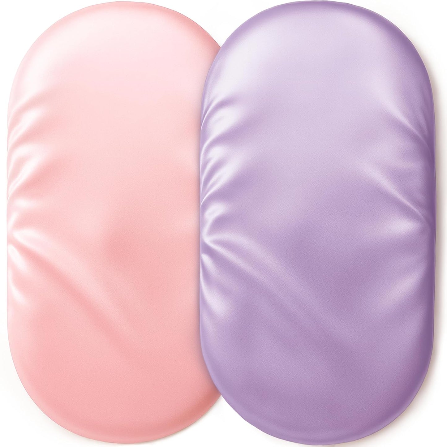 Skiennix Satin Bassinet Sheets - Soft Silk Feel for Baby's Hair | 2-Pack in Pink & Purple