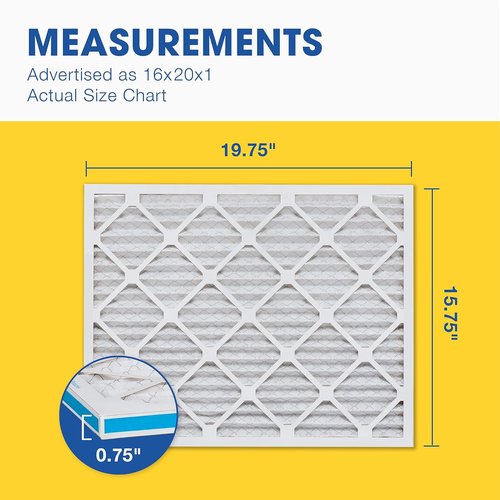 Aerostar 16x20x1 MERV 11 Air Filters - 4 Count Pleated HVAC Filters for Dust, Germs & Allergens