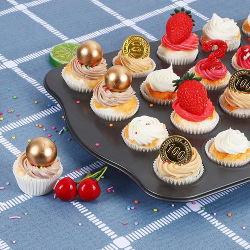Caperci Mini Cupcake Liners - 500 Count White Greaseproof Muffin Wrappers for Baking
