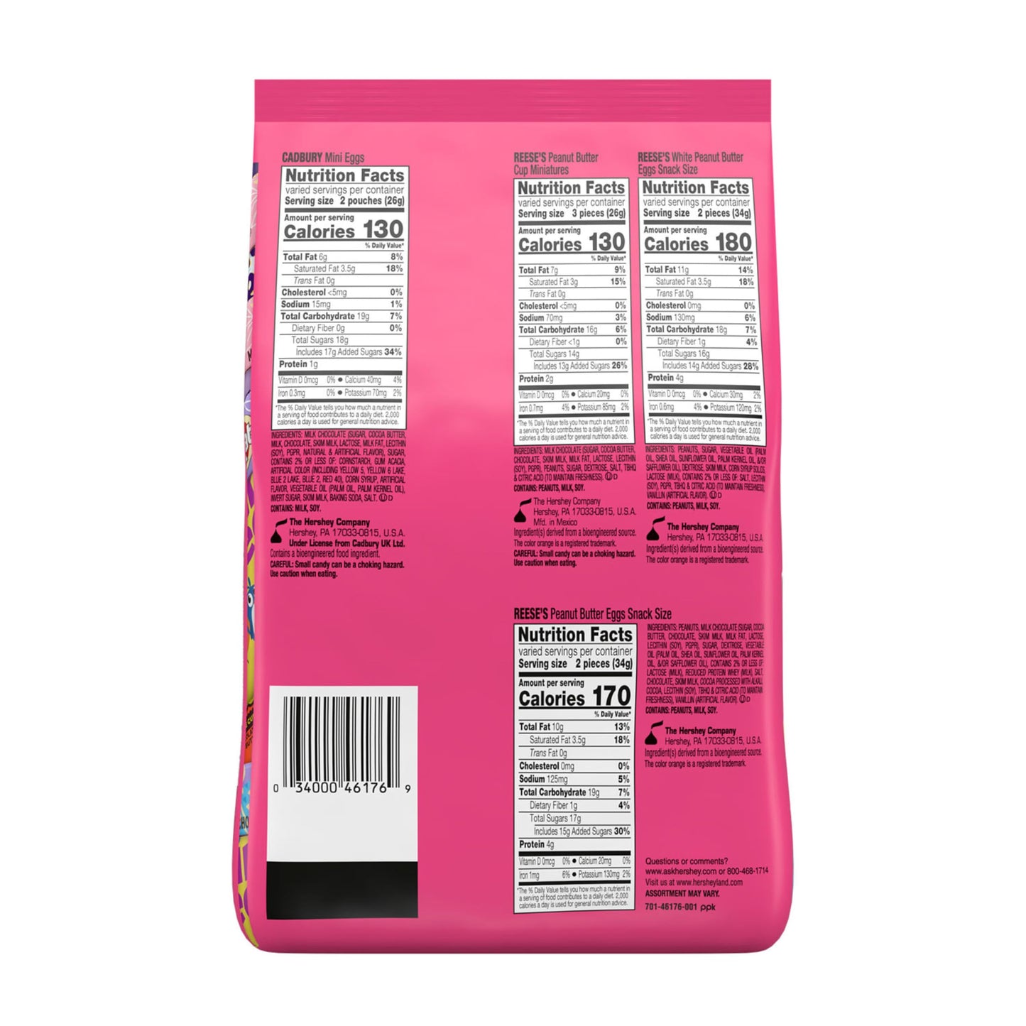 Hershey Assorted Flavored, Easter Candy Bag, 27.83 oz (70 Pieces)