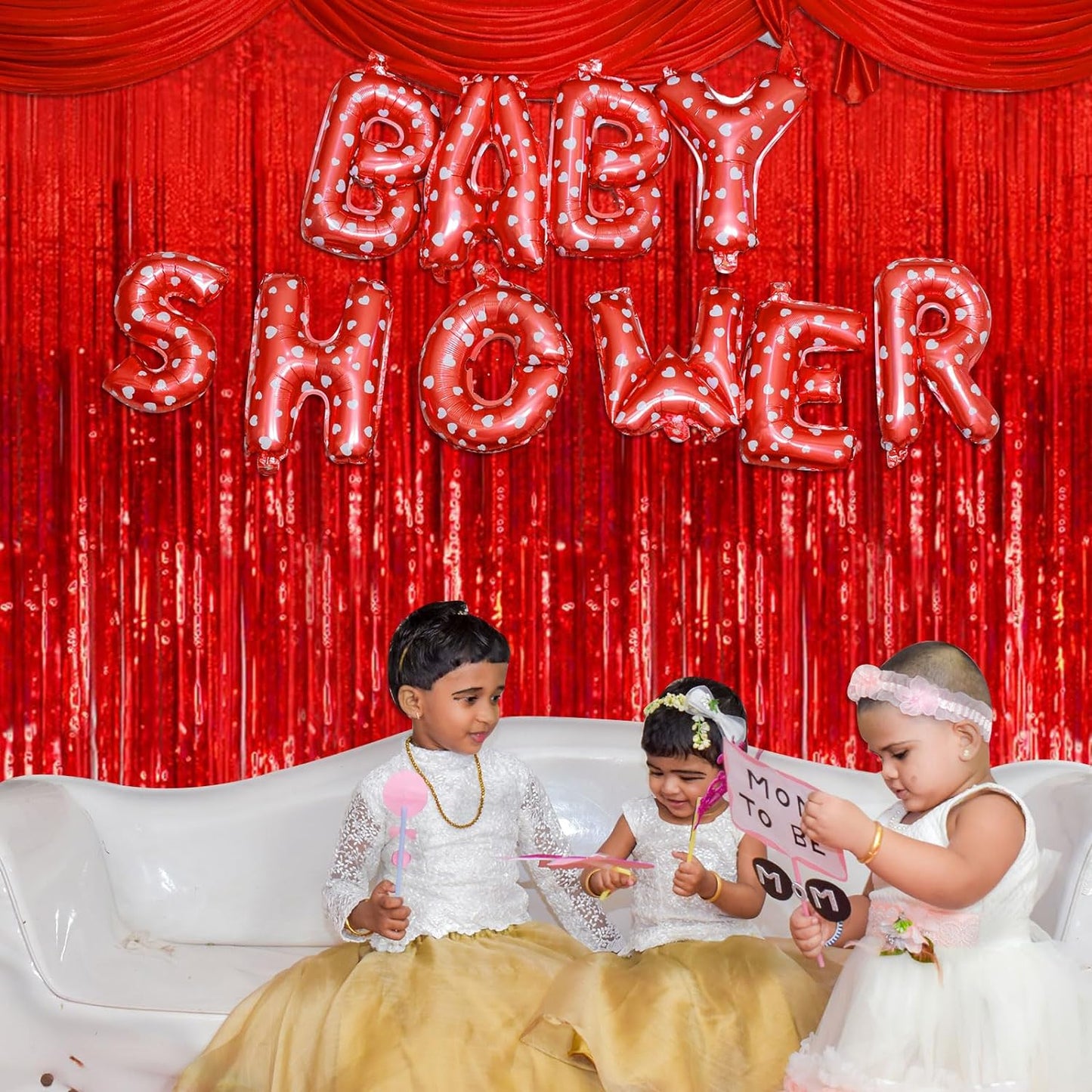 Regine Switzerland 5-Pack Red Streamers - Foil Fringe Backdrop Curtains for Parties & Celebrations