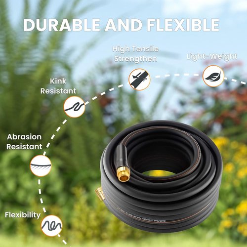 Giraffe Tools Garden Hose - 100ft Heavy Duty Flexible Hybrid Hose with Swivel Handle | Lightweight Design