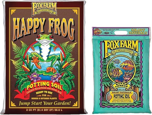FoxFarm Potting Soil - Happy Frog 2 Cu. Ft. & Ocean Forest 12 Qt. | Premium Organic Blend