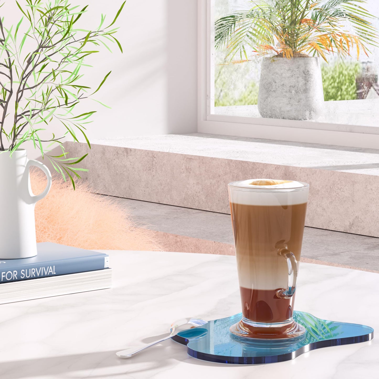 Leadiy Acrylic Coaster for Desk, Clear Bar Drink Coaster, Clear Cloud Shape Coffee Cup Coaster, Perfect for Tabletop Protection and Accessories Display.