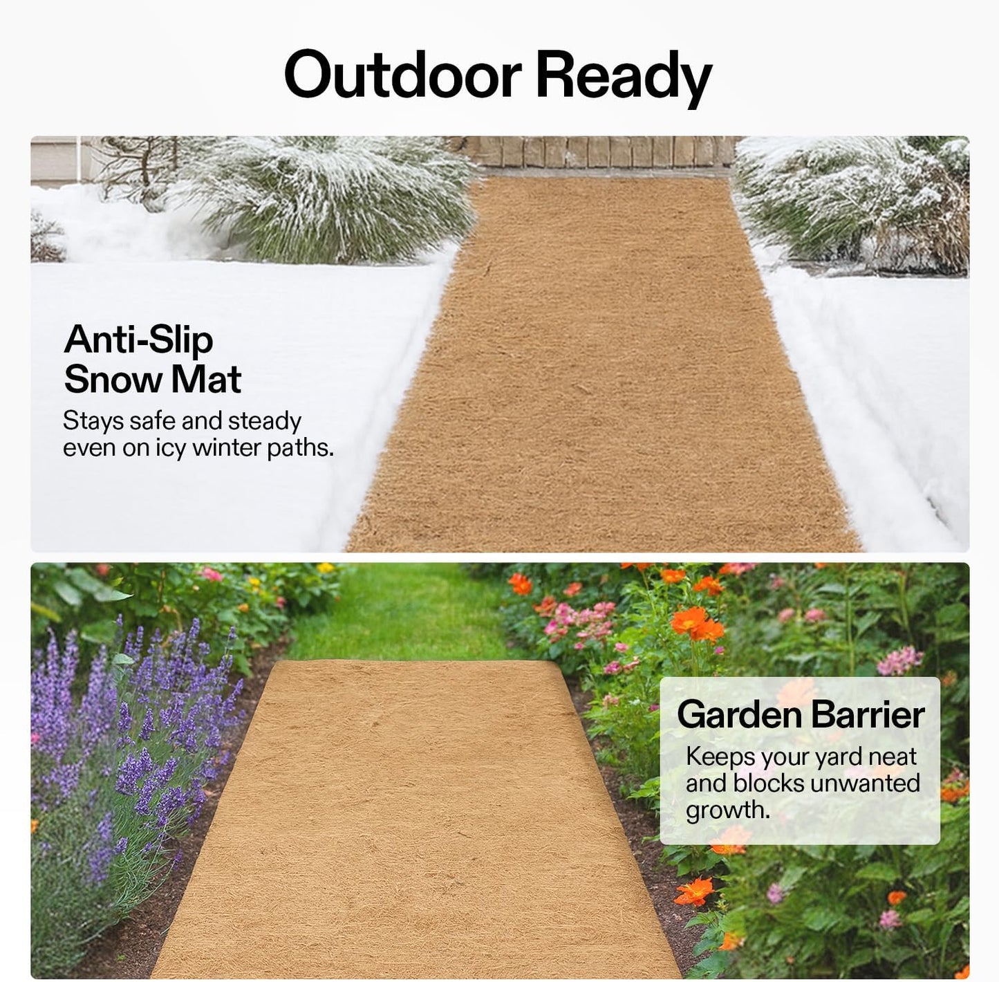 VIVOSUN Coco Coir Liner - 100% Natural Coconut Fiber Mat for Planters & Garden | 12x80 Inch