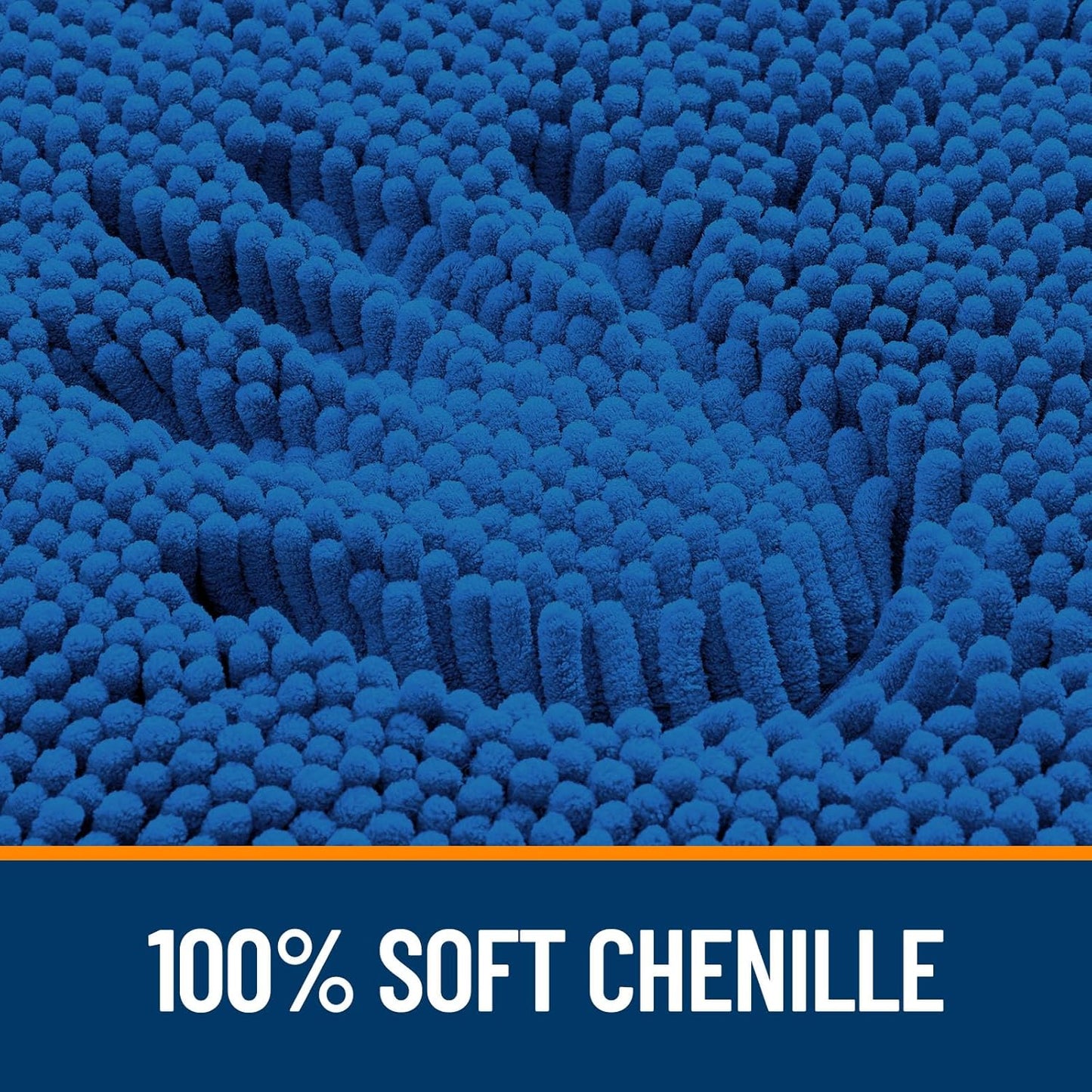 OLANLY Bathroom Rugs - Extra Soft Chenille Bath Mats with Rubber Backing | 36x24, Deep Navy Blue, Quick Dry & Machine Washable