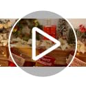 Zubebe Champagne Prelit Poinsettia Christmas Garland 6.5 ft with Remote & 8 Modes