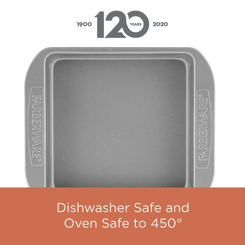 Farberware Nonstick Bakeware Baking Pan Set / Nonstick Cake Pan Set, Rectangle - 2 Piece, Gray