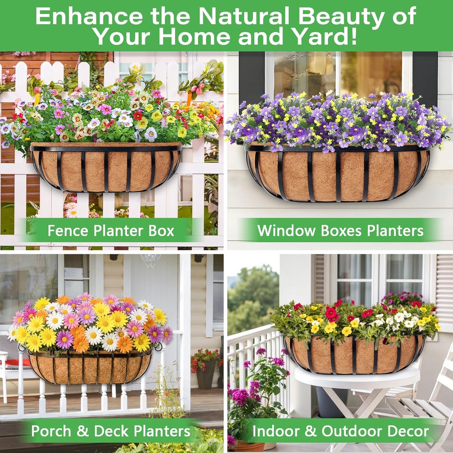 Legigo 30-Inch Coco Liner for Planters - 2 Pack Coconut Coir Basket Liners for Window Boxes & Wall Planters