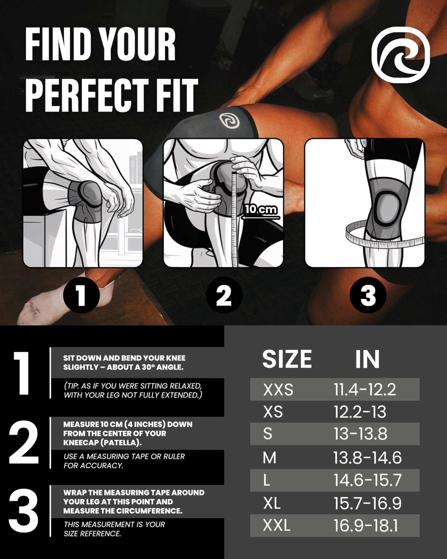 Rehband 5mm Knee Sleeves for Functional Training, Cross-Training & Powerlifting, Weightlifting Knee Support made of Neoprene, Unisex, Colour:Silver/Black - 1 Pair, Size:Medium