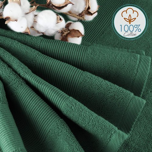 Hearth & Harbor Bath Towels - Ultra Soft 100% Ring Spun Cotton Set of 10 | Highly Absorbent - Hunter Green