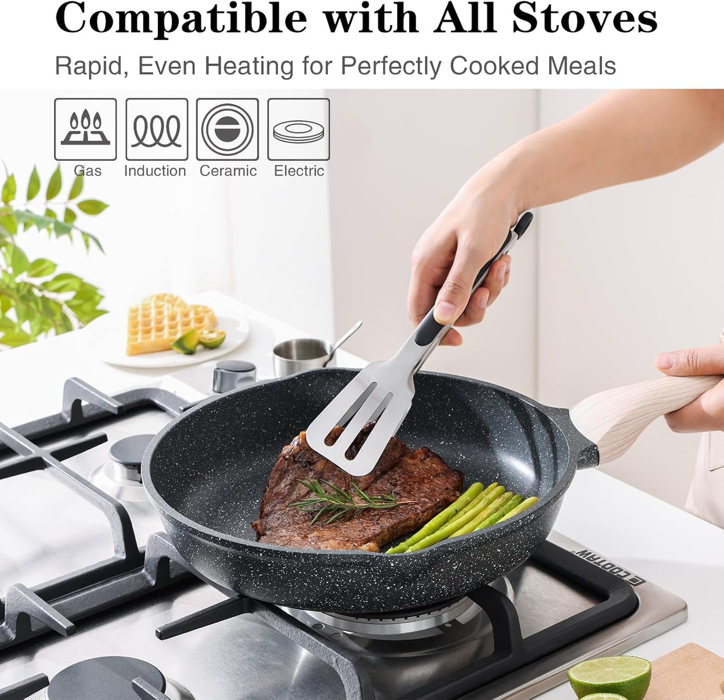 Kordisen Nonstick Frying Pan - 8 Inch Healthy Omelet Skillet | Induction Compatible & PFOA Free