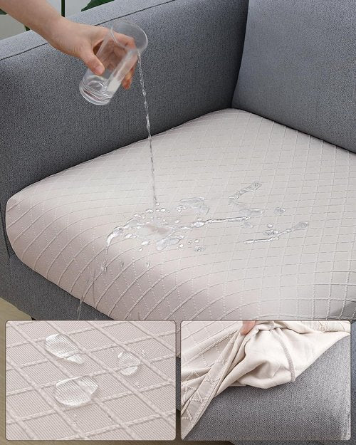 Fuloon Waterproof Sofa Cushion Covers - 3 PCS Stretch Slipcovers for Armchair & Loveseat | Pale Beige