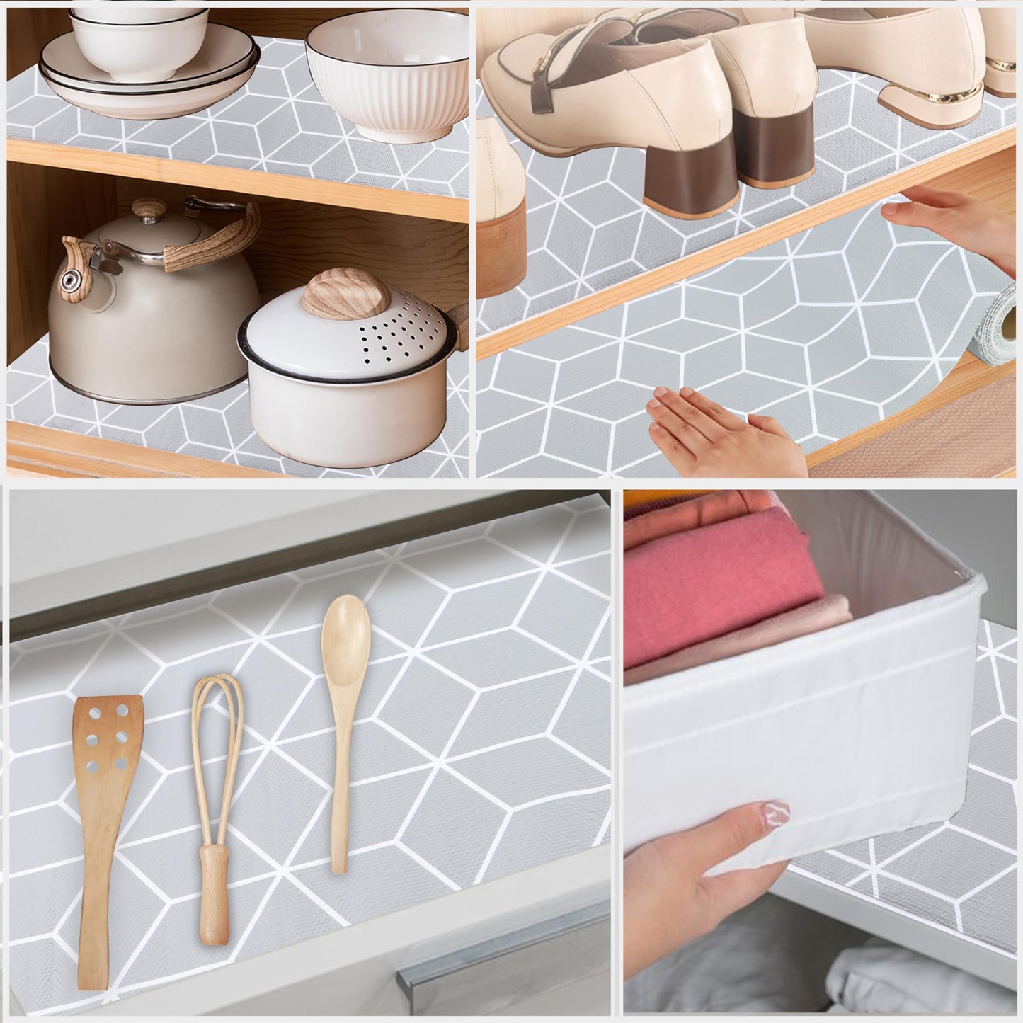 Shelf Liners for Kitchen Cabinets 20 Inch Wide X 20 Ft Non Adhesive Cabinet Drawer Liner Non Slip Water Oil-Proof Strong Grip Pantry Shelves Liner Bathroom Drawer Mat Cupboard Closet Liner