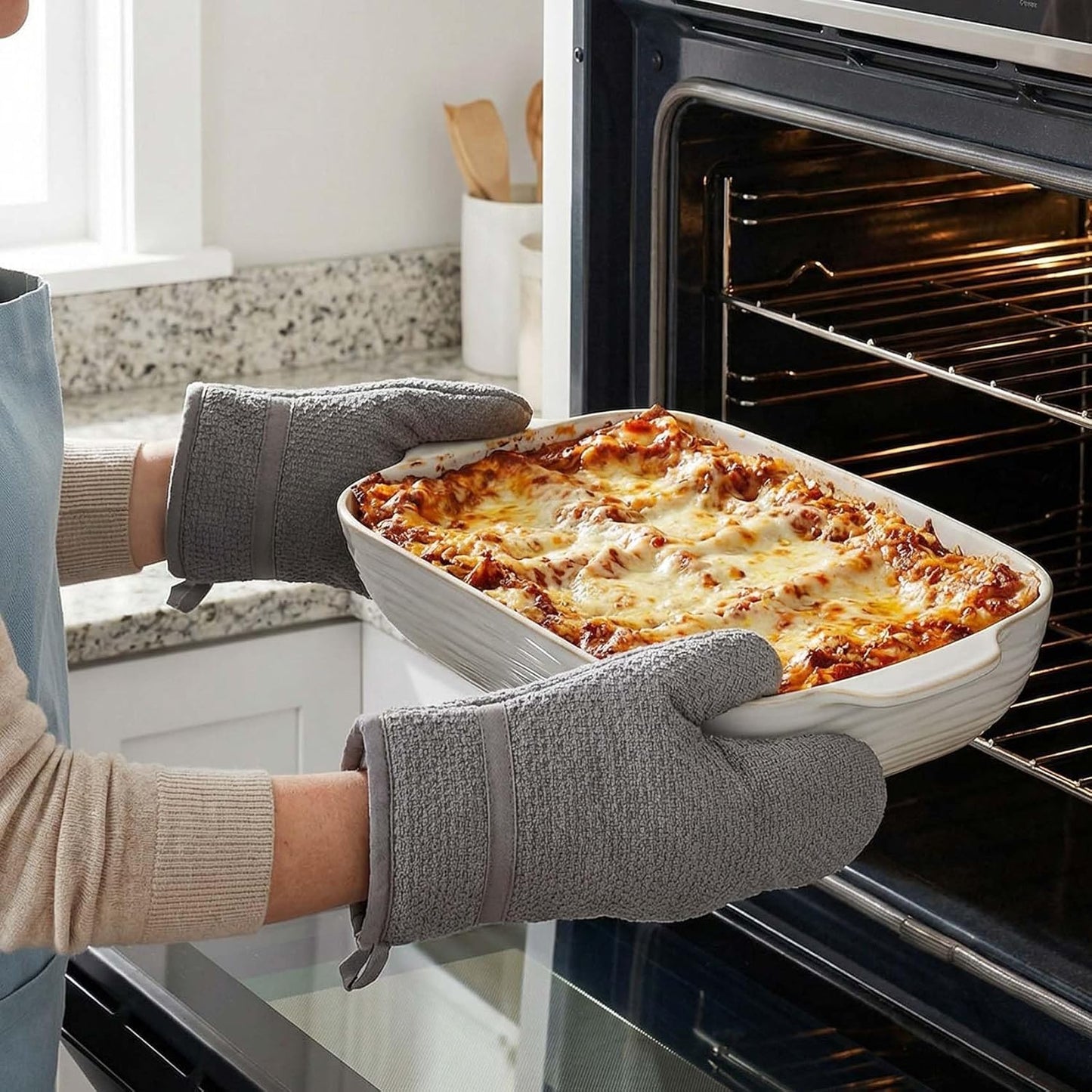 Regine Switzerland Baking Dish Set - Ceramic Casserole Dishes for Oven | 3 Rectangular Sizes in Arctic White
