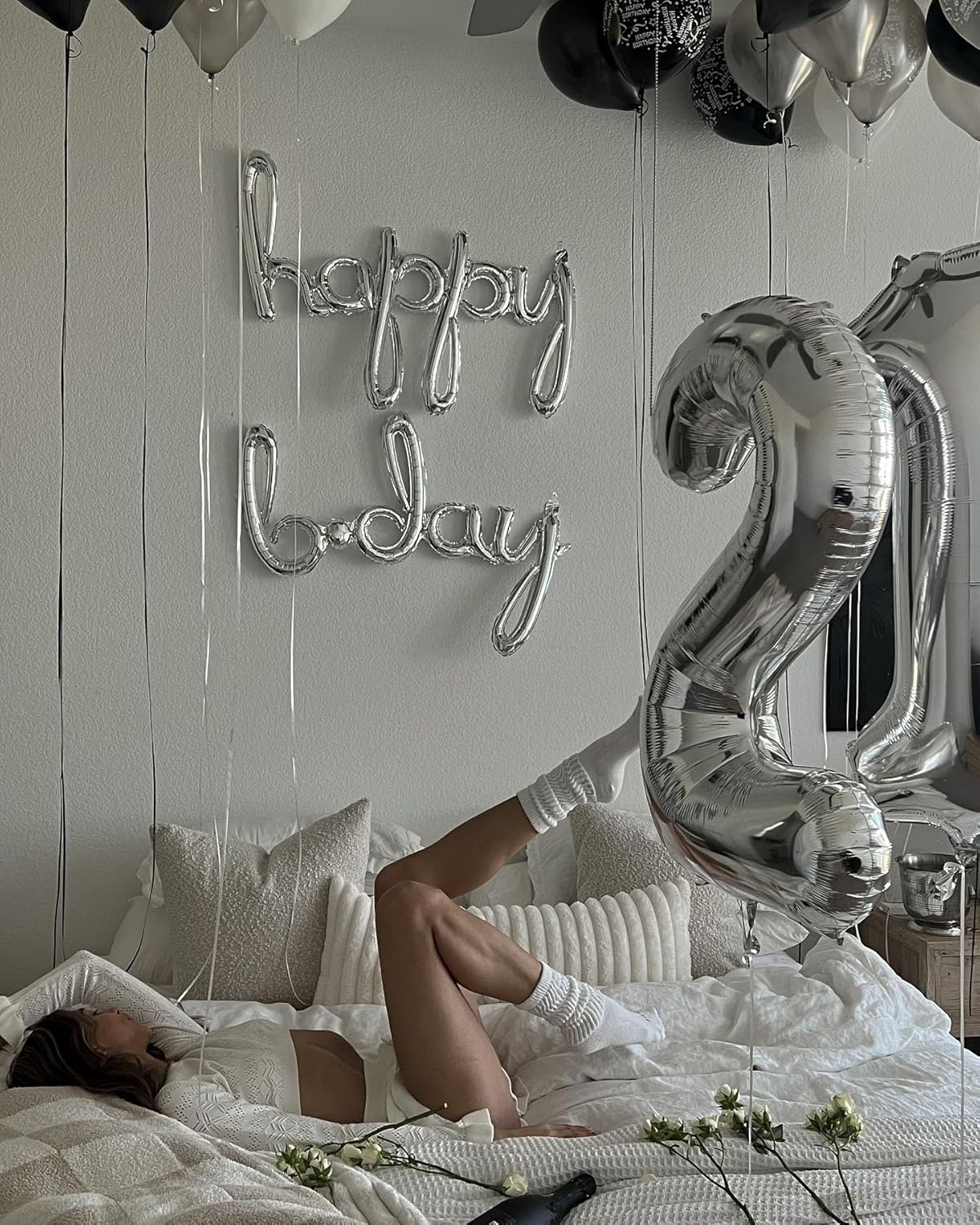 Silver Number 21 Balloon - 40 Inch 21st Birthday Decoration for Kids & Adults | Perfect Party Supplies