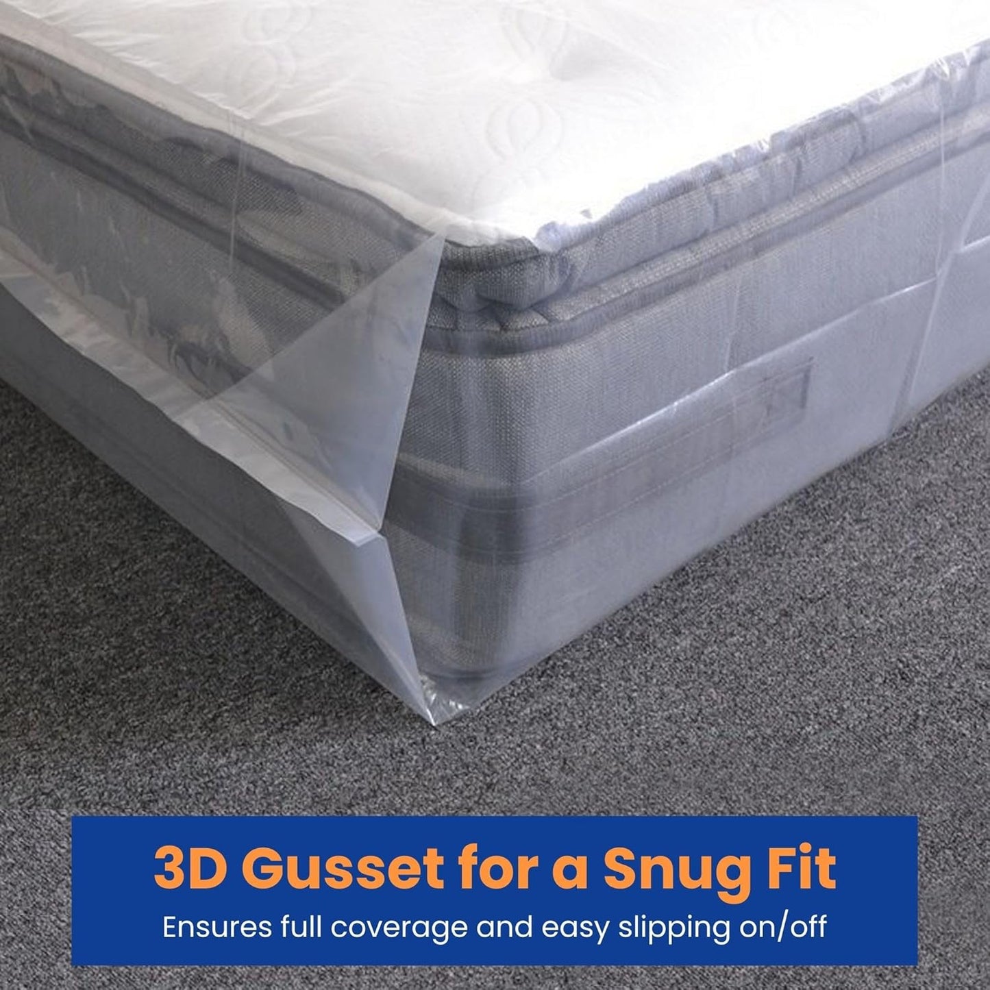 VICMORE Heavy-Duty Mattress Bag - Tear-Resistant Protector for King/Cal King Size | Transparent & Easy Fit