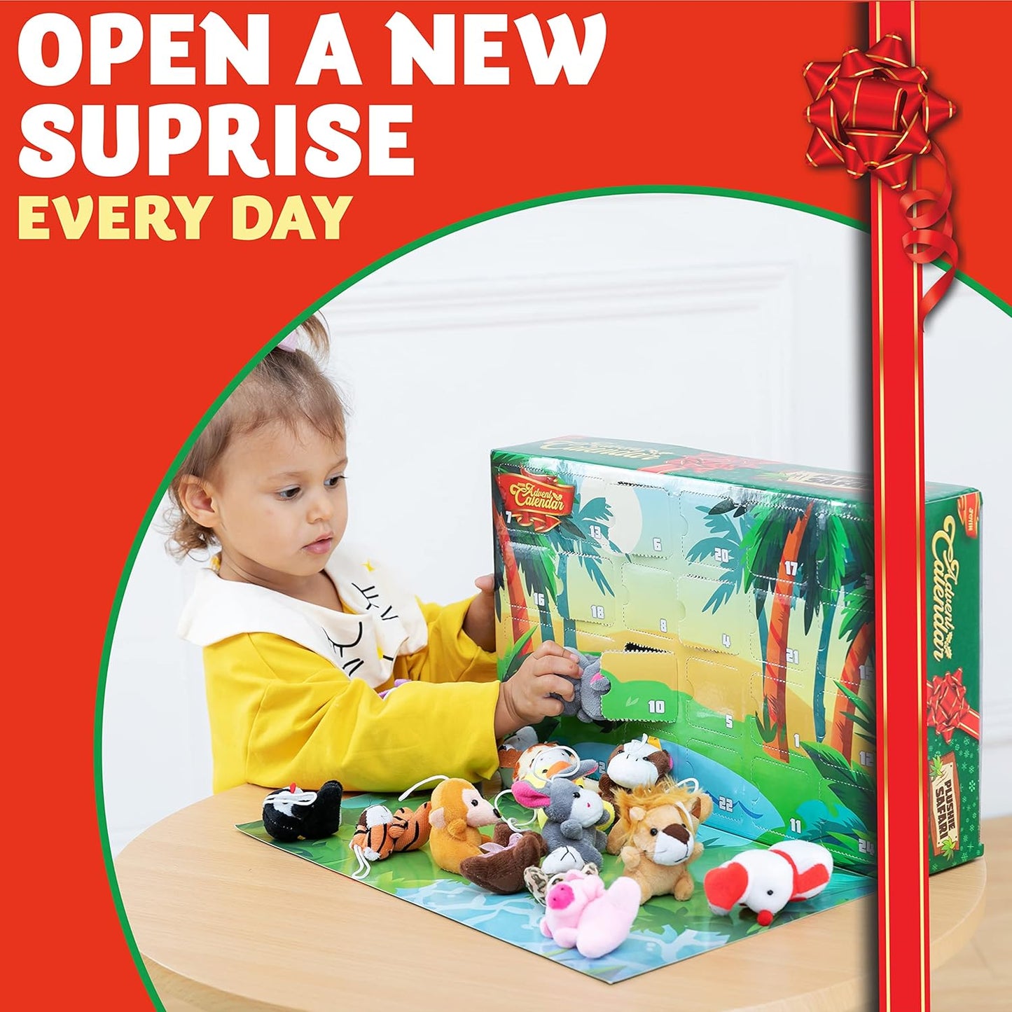 JOYIN Christmas Advent Calendar - 24 Mini Animal Plush Toys for Kids | Countdown to Christmas Fun