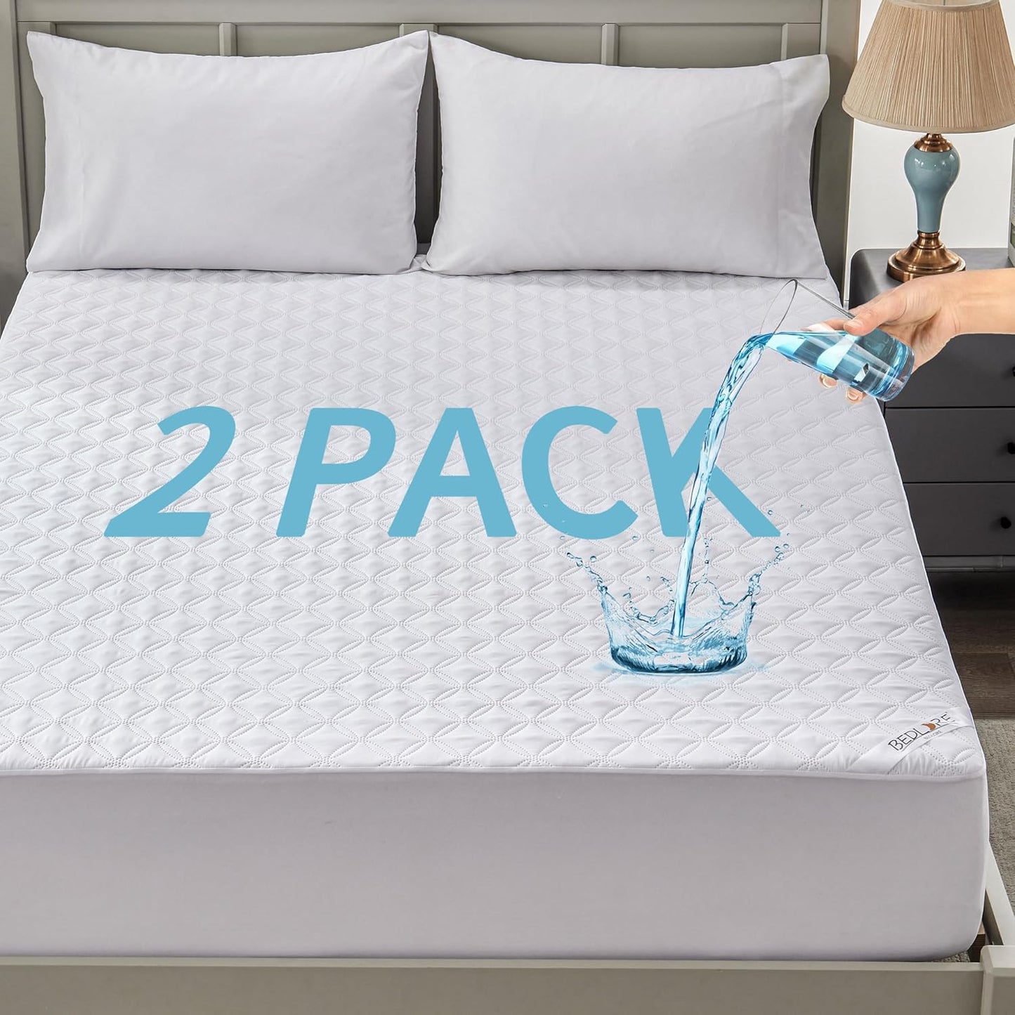 Skiennix Waterproof Mattress Protector - Noiseless Queen Size Pad with Deep Pocket | Soft & Washable