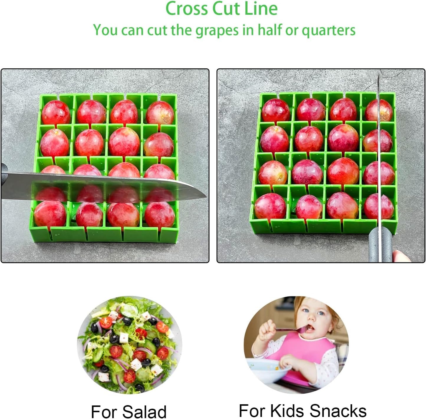 Skiennix Cherry Tomato Cutter - Food Grade Slicer for Quick Half & Quarter Cuts | 16-Piece Set