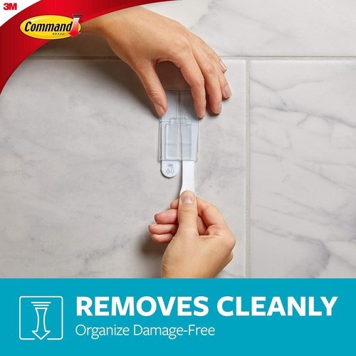 Command | Heavy Duty Shower Caddy - Satin Nickel Finish with 1 Prep Wipe & 4 Water-Resistant Strips
