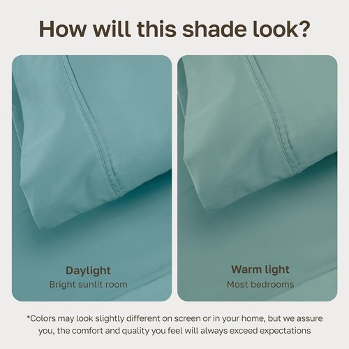 California Design Den Twin Size Cotton Sheets Set - 100% Soft Cotton, 400 Thread Count, Silky Smooth Sateen - Teal
