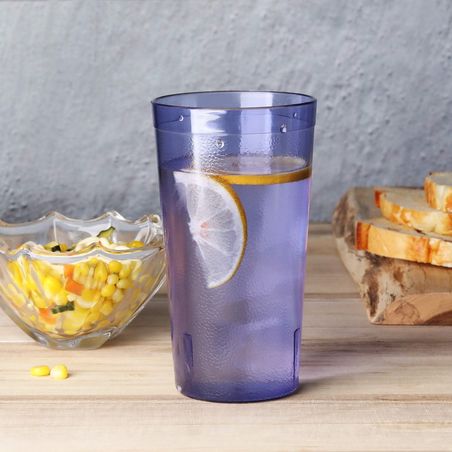 New Star Foodservice Restaurant-Grade Polycarbonate Beverage Tumblers, 16 oz, Blue, Set of 12