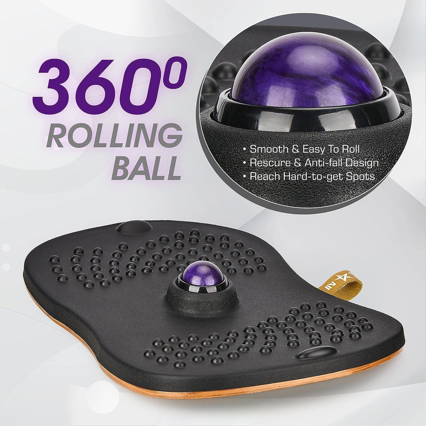 Yes4All Wobble Board with Massage Ball for Standing Desk/Anti Fatigue Office Foam Pad - Standing Desk Mat, Office Accessories