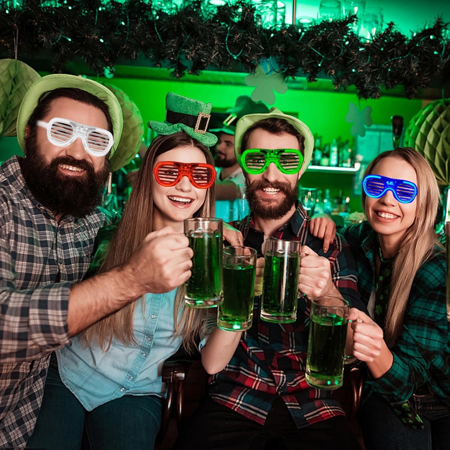 Skiennix LED Glasses - 5 Neon Colors | Glow in the Dark Party Supplies for Kids & Adults