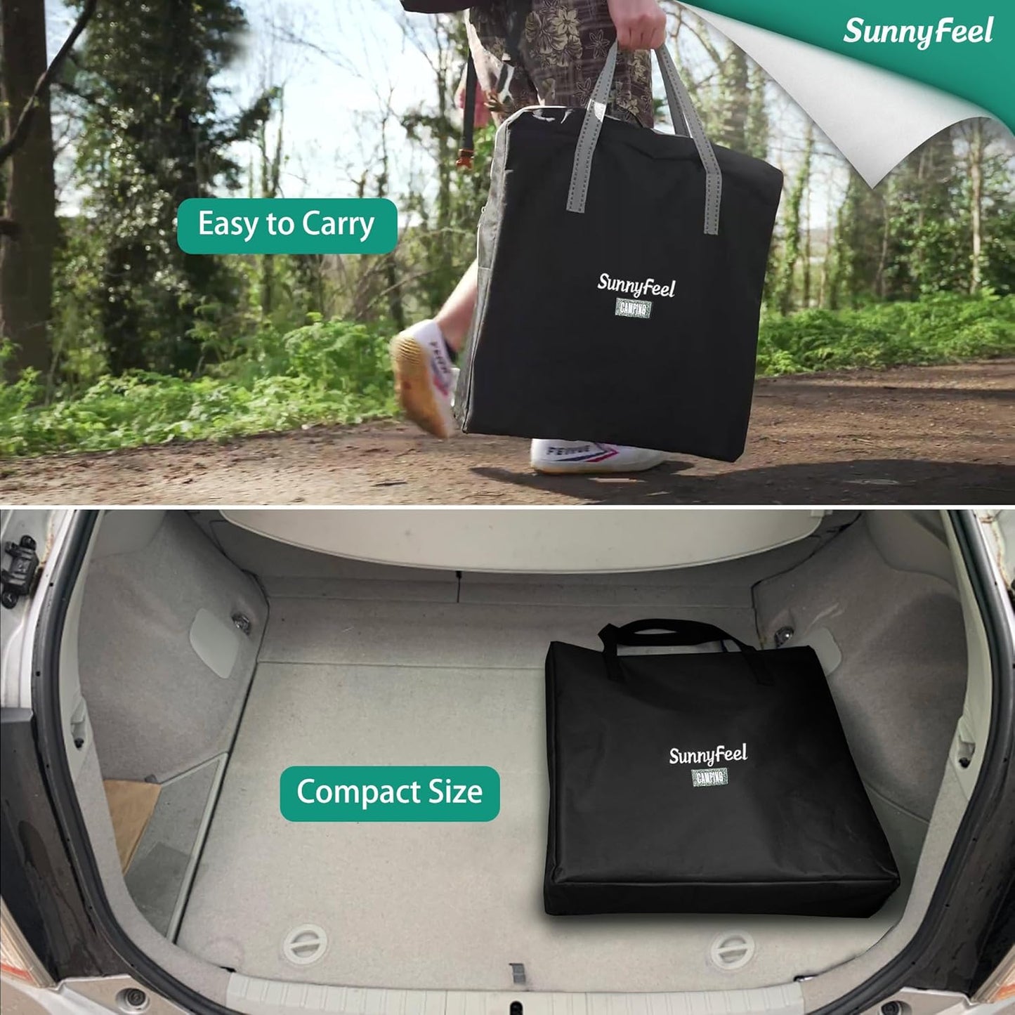 SUNNYFEEL Heavy-Duty Camping Directors Chair - Oversized Portable Folding Chair with Side Table & Pocket for Outdoor Use