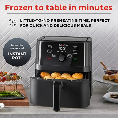Instant Pot Vortex 5.7QT Air Fryer - 4-in-1 Functions with Smart Cooking Programs & 100+ Recipes | Black