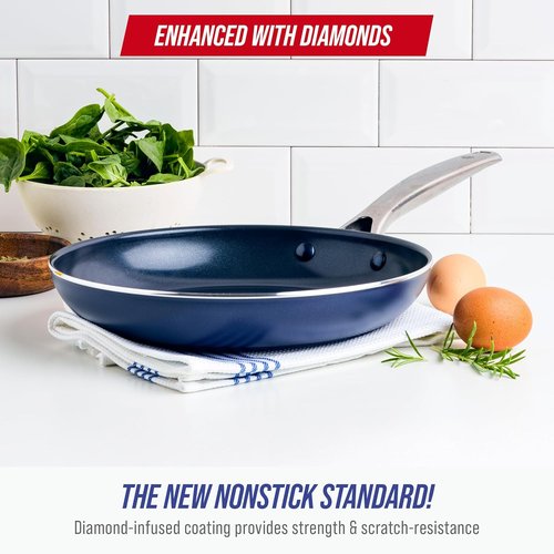 Blue Diamond 10" Nonstick Frying Pan | Diamond-Infused Ceramic, PFAS-Free, Dishwasher Safe, Durable Design