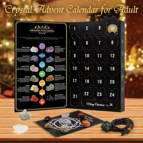Crystal Advent Calendar 2025 - Adult Rock Healing Gemstone | 24-Day Christmas Countdown