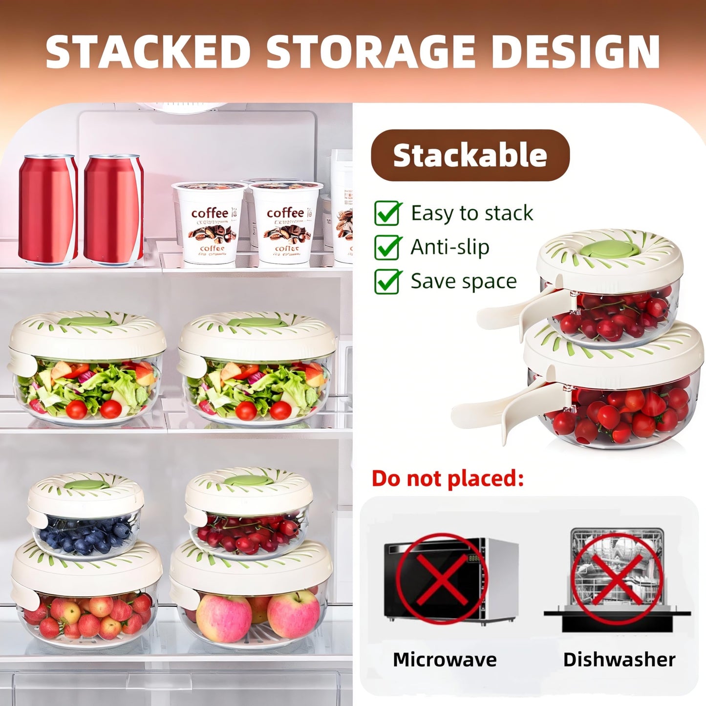 Upgraded Fruit Washing Bowl with Strainer,BPA-Free Drain Basket for Lid& Ice Compartment,Multifunctional Berry Washer,Foldable Handle Strainer and Colander for Fridge Storage or Picnic Camping(2.85QT)