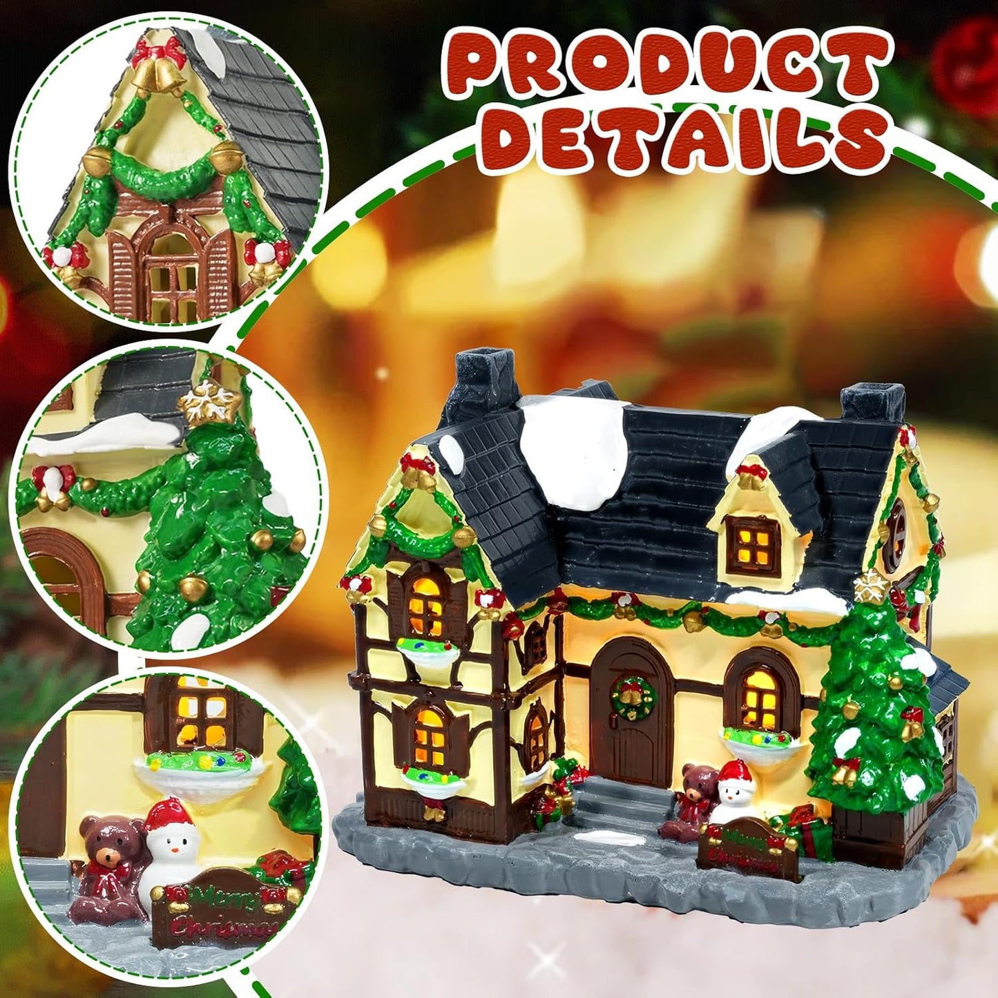Regine Switzerland Hand-Painted Christmas House - Collectible Village Decor with Snowman