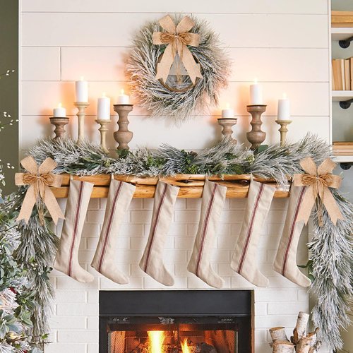 Hongsome Burlap Jute Hemp Rope Bows - Rustic Farmhouse Decor for Wreaths & Gift Wrapping | 2 Pack