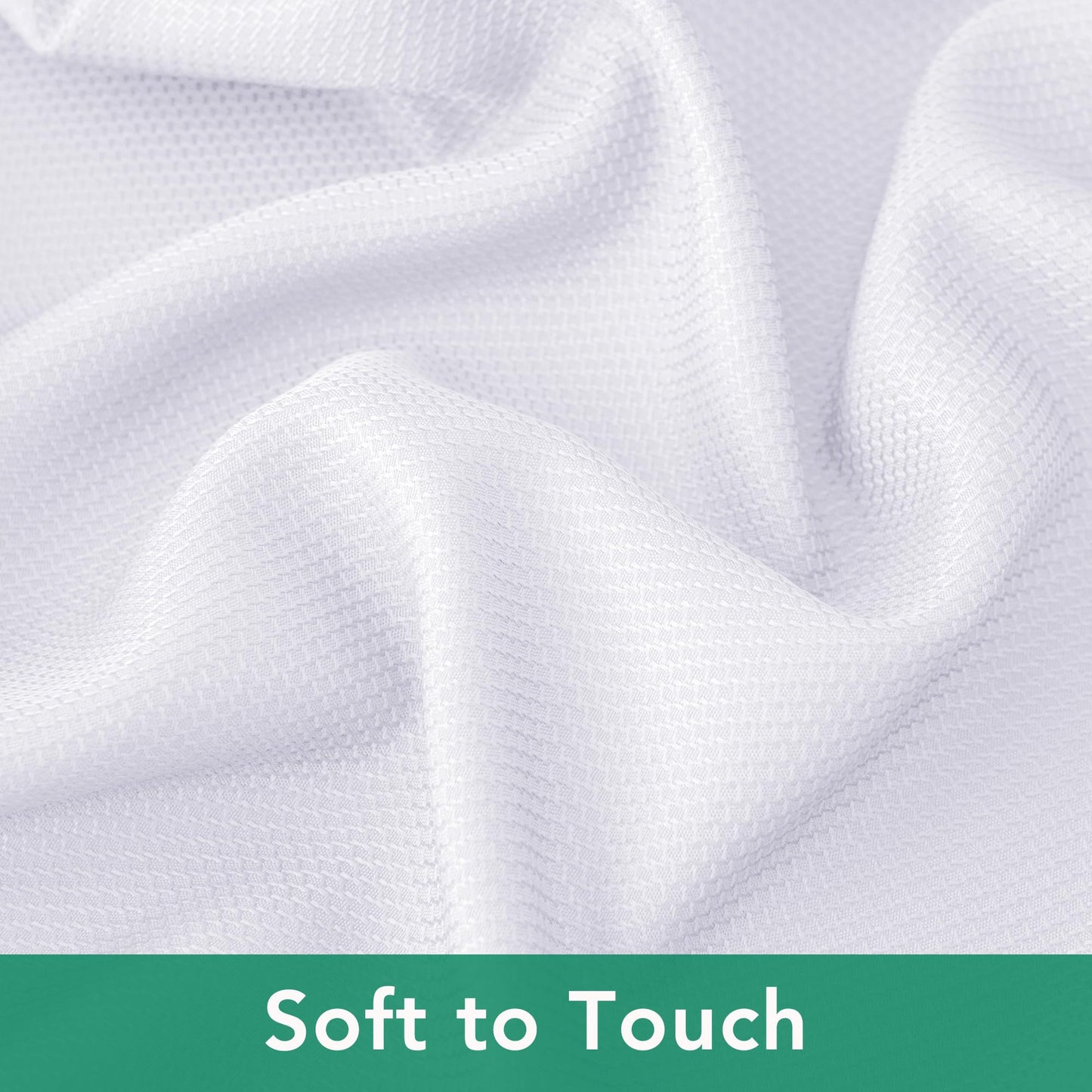 Biscaynebay Textured Fabric Tablecloths 90x156 Inches Rectangular, White Water Resistant Tablecloths for Dining, Kitchen, Wedding and Parties etc. Machine Washable