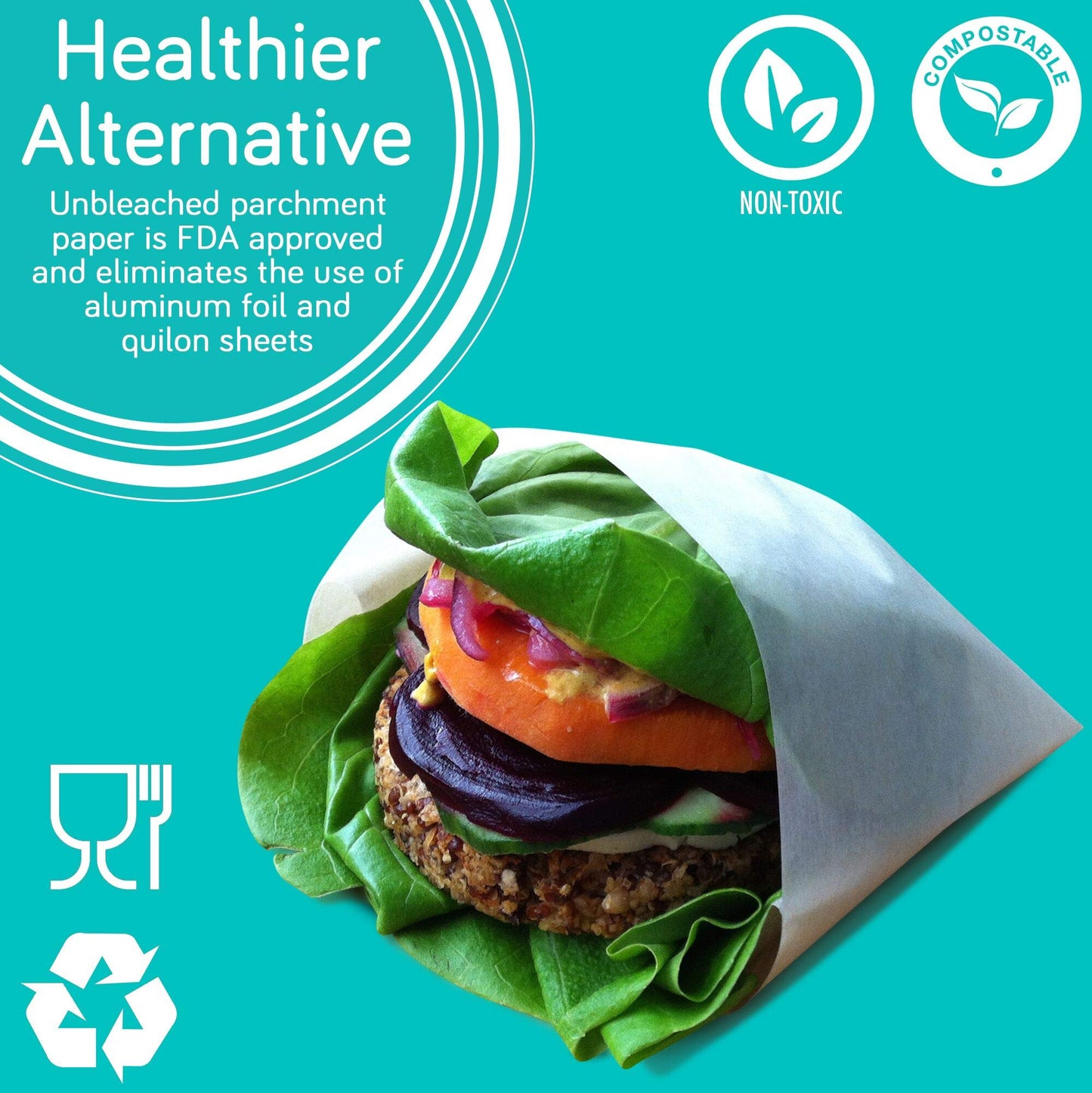 Fit Meal Prep 1000 Sheets 6 x 10.75” Dry Wax Paper Sheets for Food, Greaseproof Sandwich Wrapping, Interfolded Deli Wax Paper for Fries, Burgers, Food Basket, Made in USA