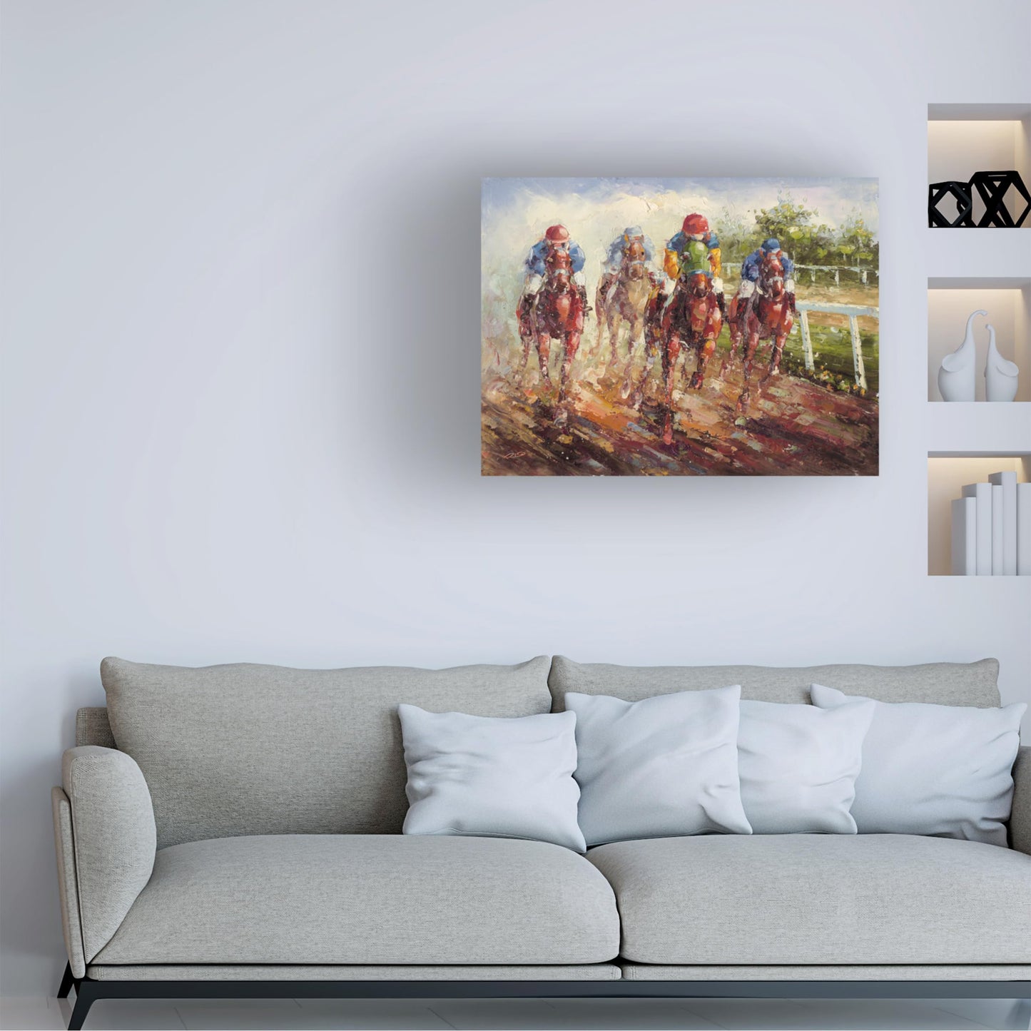 Wrapped Canvas Wall Art - Rio 'Kentucky Derby' Wall Art for Living Room, Bedroom, or Office Décor - 18x24