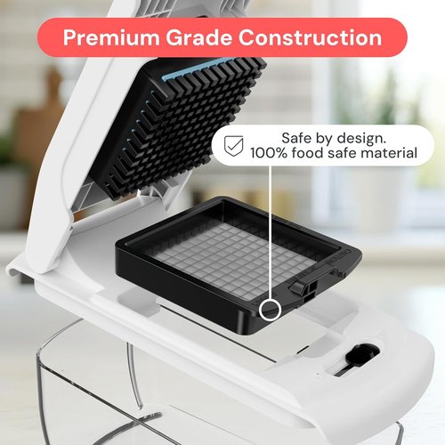 Fullstar Vegetable Chopper & Mandoline Slicer - 8-in-1 Food Chopper with Container, White