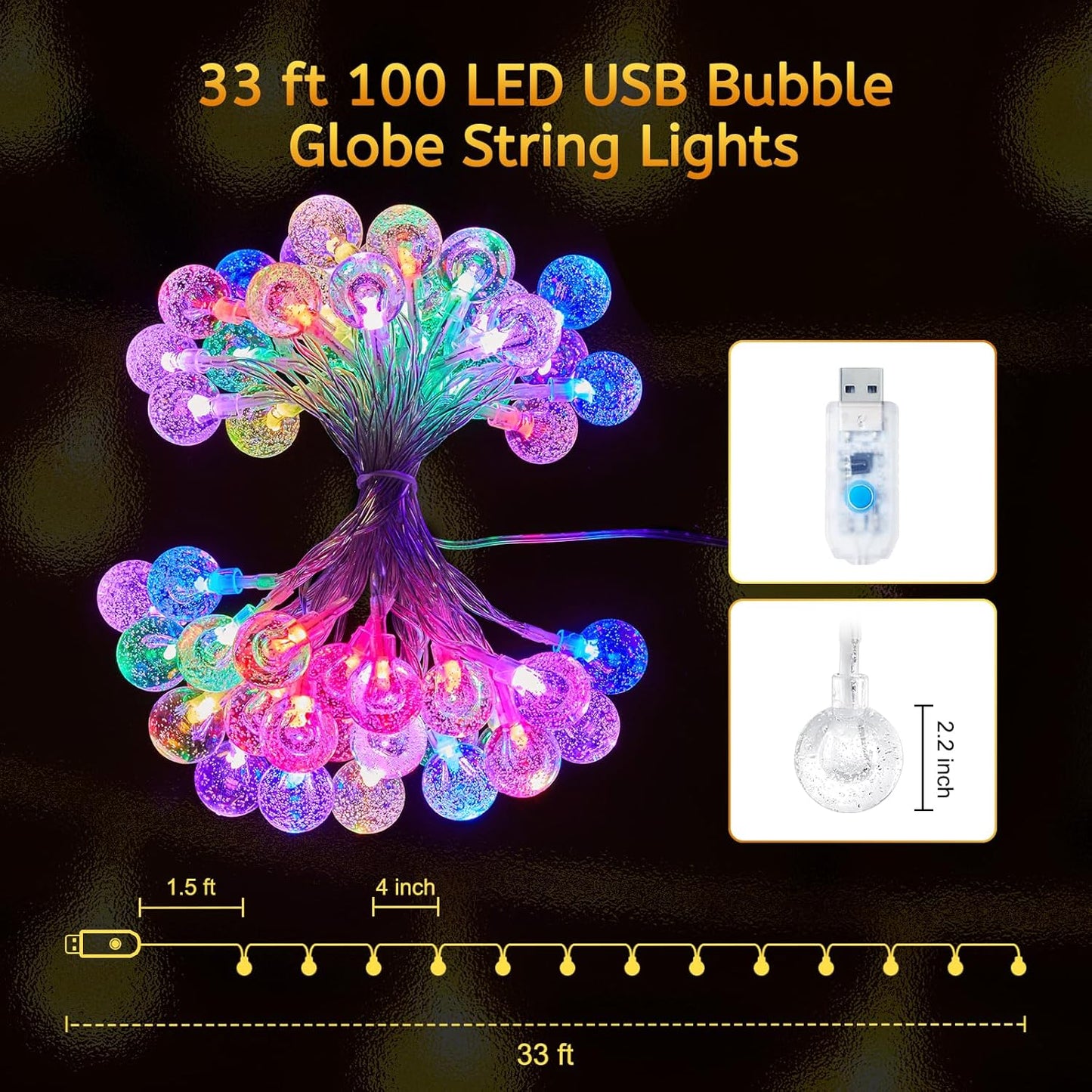 200 LED Fairy Lights with Remote & Timer - 16.4Ft Silver Wire Twinkle Lights for Indoor Christmas, Wedding & Party Decor