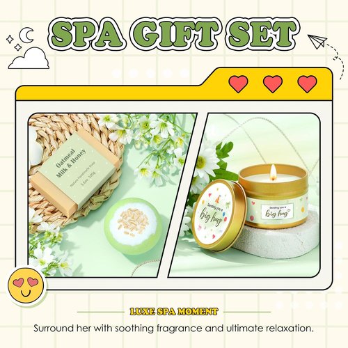 Gift Baskets for Women Unique Birthday Gifts for Women self care cheer up gifts set pick me up gift box for Woman teen girls best friend Sister Ladies Friendship Her - Inspirational Green Present