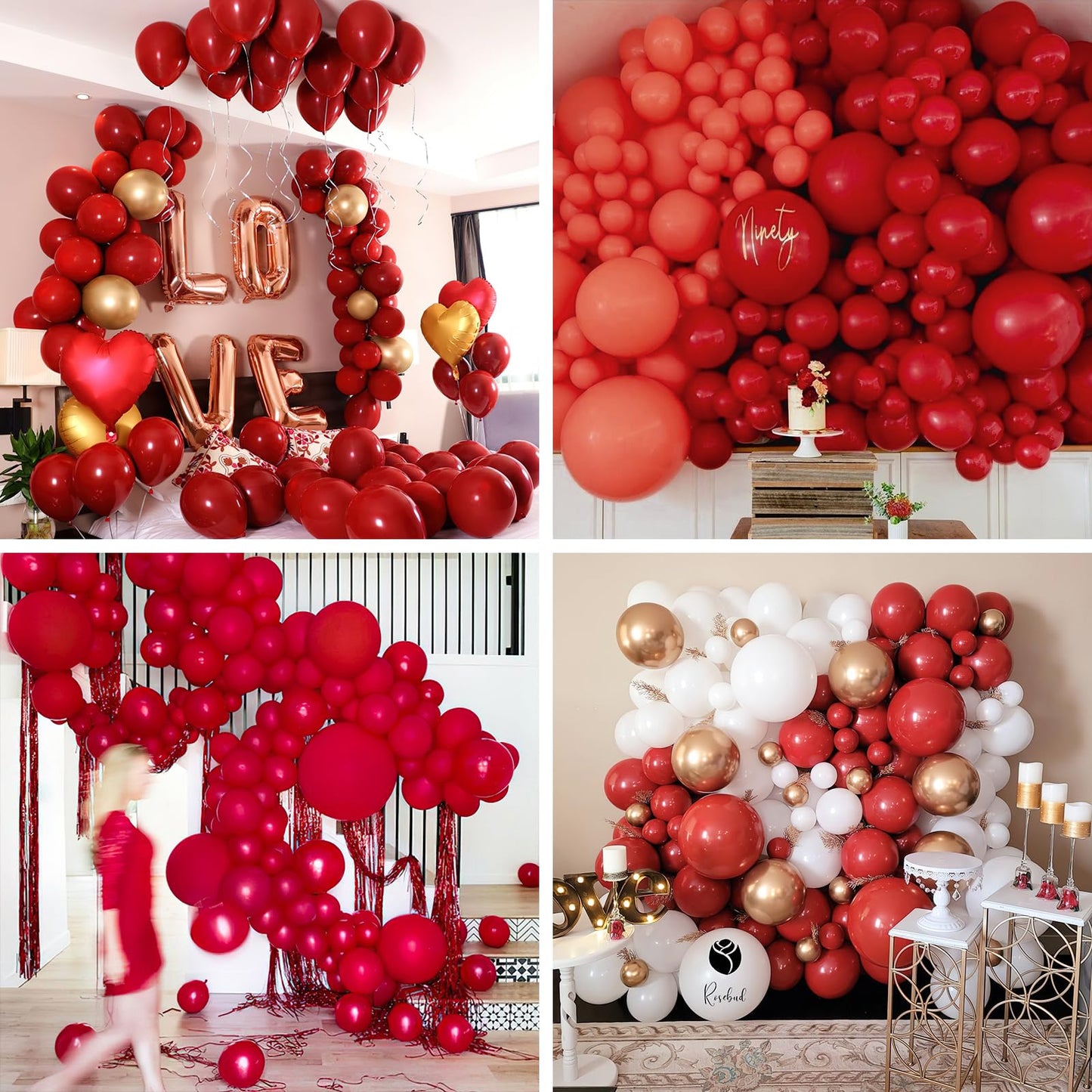 PartyWoo Burgundy Balloons 101pcs 12 Inch Dark Red Maroon Ruby Red Latex Helium Balloons for Graduation Valentine's Day Wedding Anniversary Casino Citizenship Christmas Party Decorations Red-Y75