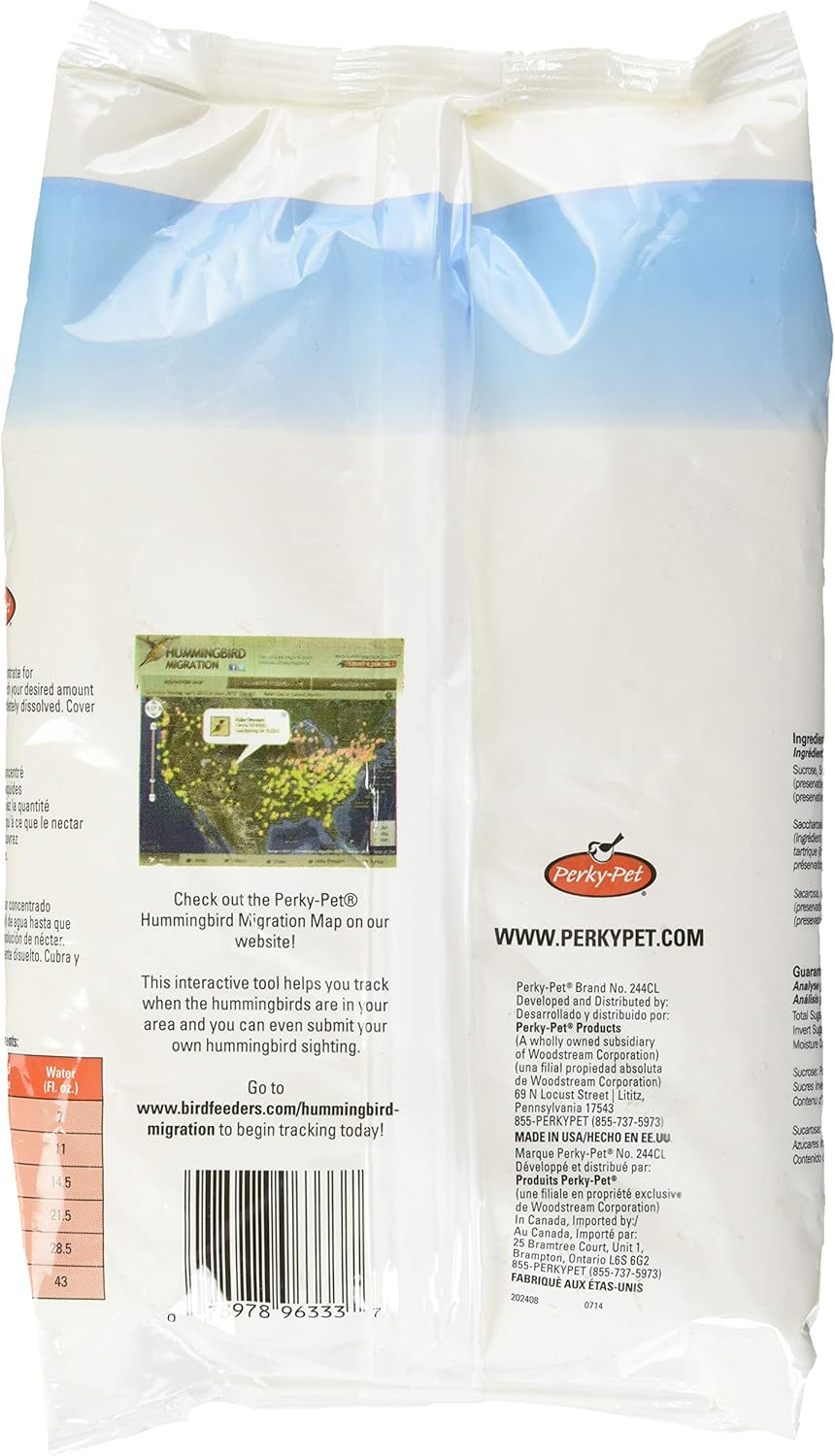 Perky-Pet Hummingbird Nectar Powder Concentrate - 2 lb Bag | Makes 192 oz of Clear Liquid Food